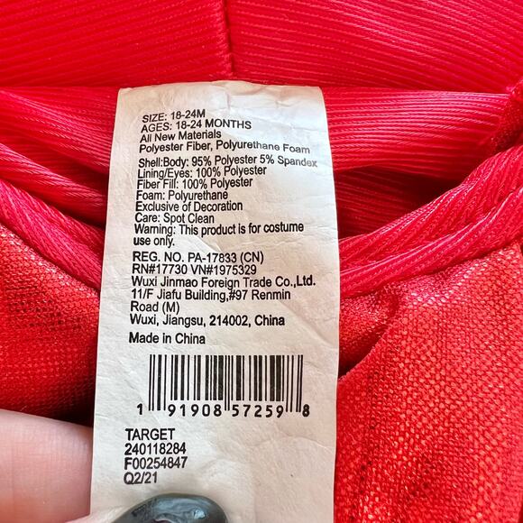 Hyde and Eek Toddler Metallic Red Squid Halloween Costume 18-24M NWT - Picture 12 of 16